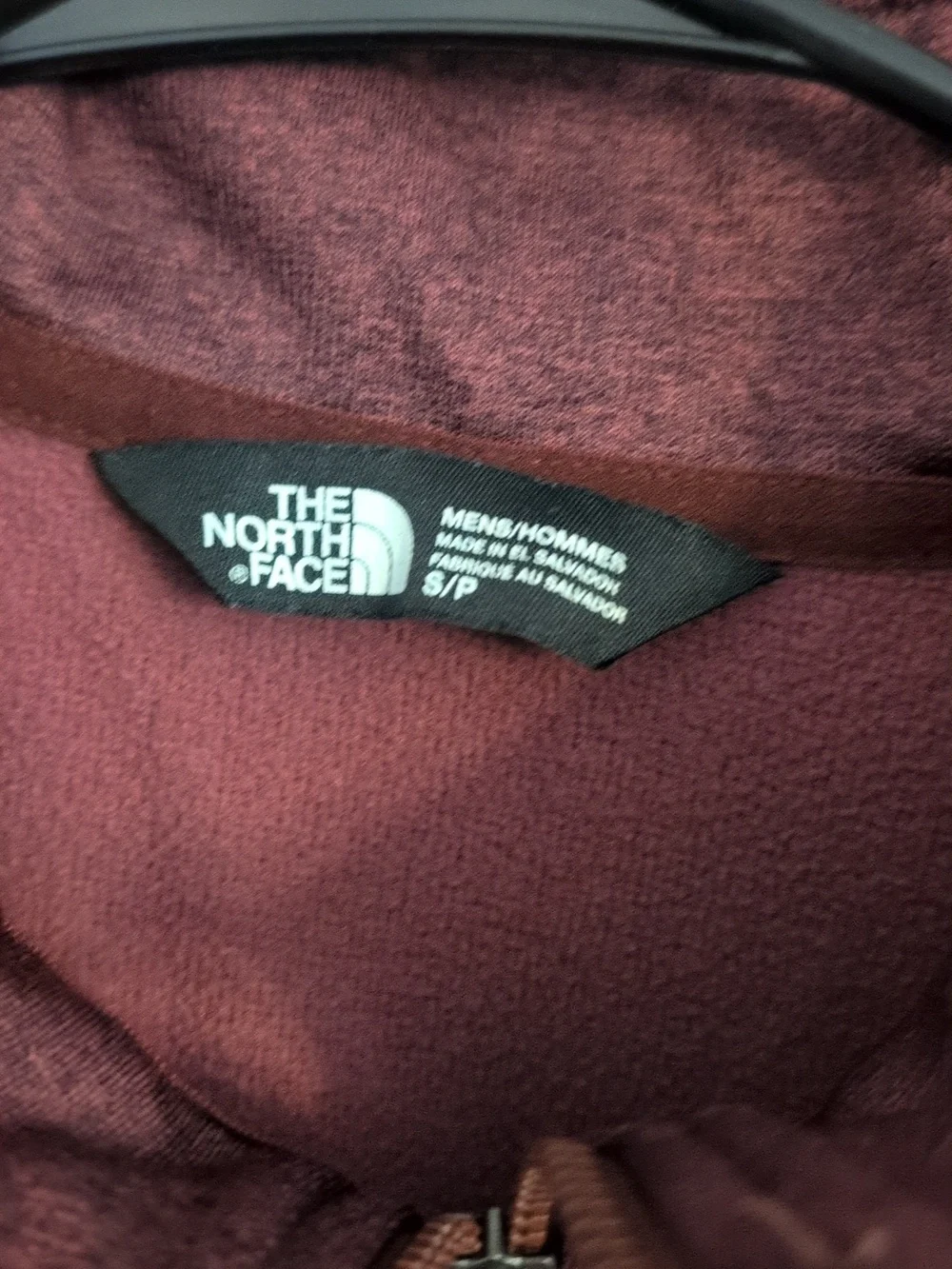 The North Face Men's Burgundy Quarter-Zip Pullover with Black Accents